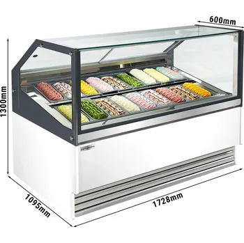 Vinotéka G.Gastro Zmrzlinový pult THEO - 1730mm - konvekční - pro 18x 5L nádoby - bílý