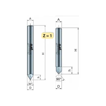 Příslušenství k frézce Drážkovací stopková fréza V profil, průměr 8mm, úhel 60°, FREUD 20-16008