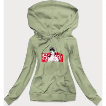 Dámská mikina Zelená dámská sportovní mikina s kapucí (N4596) odstíny zelené uni velikost