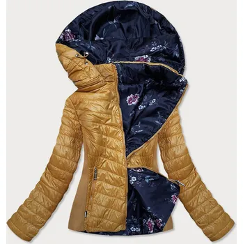 Žlutá prošívaná oboustranná dámská bunda (RQW-6844) odstíny žluté S (36)