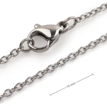 Řetízek Bižuterní řetízek z chirurgické oceli s 2 mm okem se zapínáním 50cm