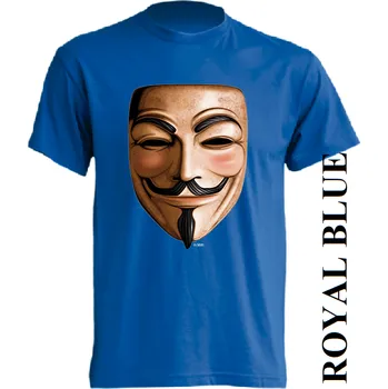 Chlapecké tričko detske-levne-bavlnene-tricko-potisk-anonymous Barva: Royal blue - královsky modrá, velikost: 128