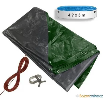 Bazén Zimní plachta na oválný bazén 4,9 x 3 m zeleno-černá