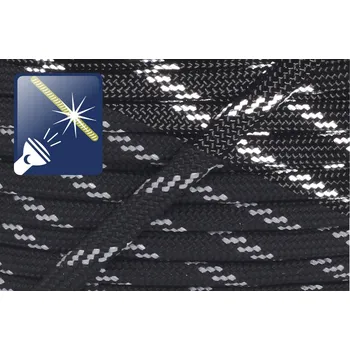 Lano Paracord 550 černá + reflexní Jednotka: 50m