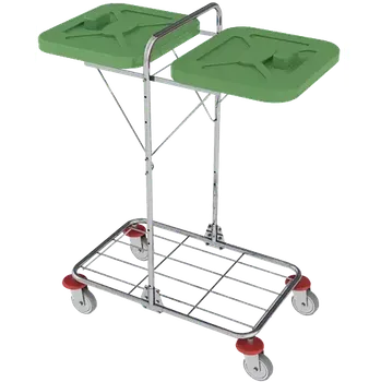 Odpadkový koš VK 120 - 2B vozík na třídění odpadu a prádla plast - VK - zelený