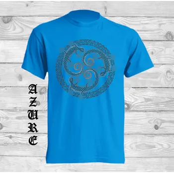 Dívčí tričko detske-levne-bavlnene-tricko-potisk-keltske-jesterky Barva: Azure - azurově modrá, velikost: 164