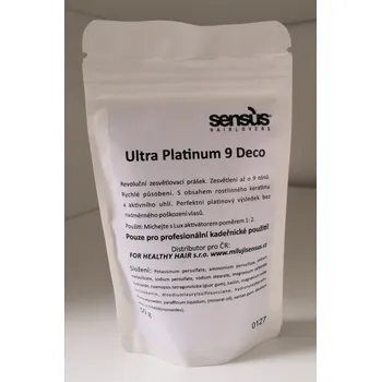 Odstraňovač barvy na vlasy Sensus Inblonde Ultra Platinum Deco – Šedý práškový zesvětlovač 50 g