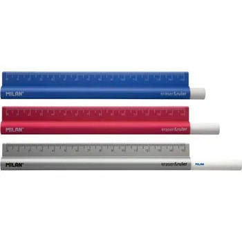 Pravítko kovové Metal touch 15 cm + guma Milan