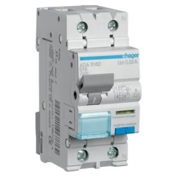 Proudový chránič Proud.chr. s nadpr.ochr. char. B, 1+N, 10 kA, 0,03 A, In=16 A, A HAGER ADA516D