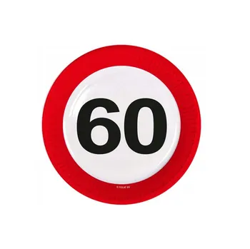 Party nádobí Folat Talíře dopravní značka 60 let 23 cm 8 ks