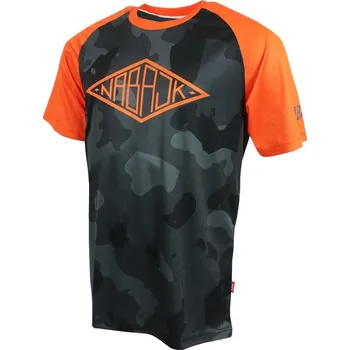 cyklistický dres Nabajk Shpindler men jersey short sleeve black camo/orange XL