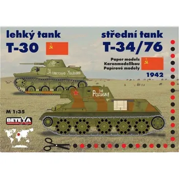 Papírový model Tanky T-30 a T-34/75 (Betexa)