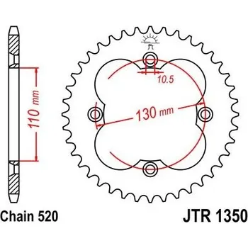 Řetězová sada pro motocykl Jt sprockets JTR 1350-38 Honda