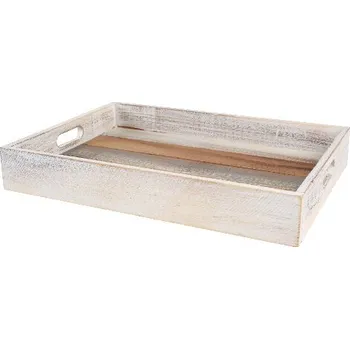 T&G WoodWare Tác DRIFT, 44x32x6,5cm, akát, šedá/bílá(DOPRODEJ)|TaG WoodWare
