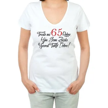 Dámské tričko Narozeninové tričko k 65 pro ženu SK - velikost L