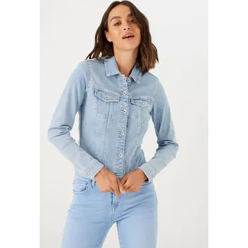 Dámská mikina Garcia dámská džínová bunda Sofia světle modrá Velikost: XXL