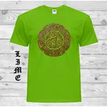 detske-levne-bavlnene-tricko-potisk-keltske-slunecni kolo Barva: Lime - limetková, velikost: 104