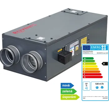 Stavebniny Soler & Palau ROVENTO 520 DI-P-L G4/G4 evo - centrální rekuperační jednotka s ohřívačem a entalpickým výměníkem