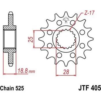 Řetězová sada pro motocykl Jt sprockets JTF 405-20 BMW