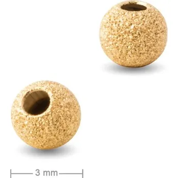 Přívěsek Stříbrný korálek stardust 3 mm pozlacený 24K zlatem