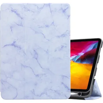 Pouzdro na mobilní telefon Mramorové pouzdro s prostorem na Apple Pencil pro iPad Pro 11" (2018-2022) - fialové