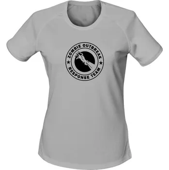 Dámské tričko Dámské funkční tričko Zombie Outbreak Response Team Zombie Hand - světle šedá