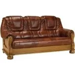 PYKA Kožený trojsed Roma rozkládací