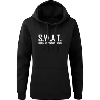 Dámská mikina Dámská mikina s kapucí SWAT Special Weapons And Tactics - černá
