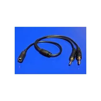 Audio kabel Audio Redukce, Jack (3,5mm) 2x M-Jack (3,5mm) F (2-pólový), 0, stereo, černá, Logo,rychlé dodání