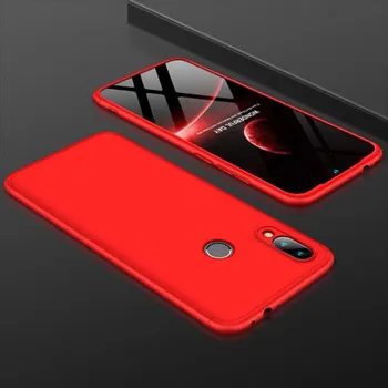 Pouzdro na mobilní telefon Ochranný 360° celotělový plastový kryt pro Xiaomi Redmi 7 - červený
