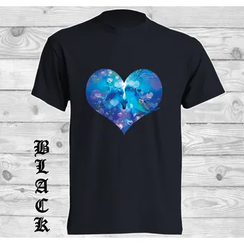 Dívčí tričko detske-levne-bavlnene-tricko-potisk-nekonecna-laska-delfinu Barva: Black -černá, velikost: 116