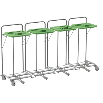 Odpadkový koš VK 120 - 4N vozík na třídění odpadu a prádla, nožní otevírání plast - VK - zelený