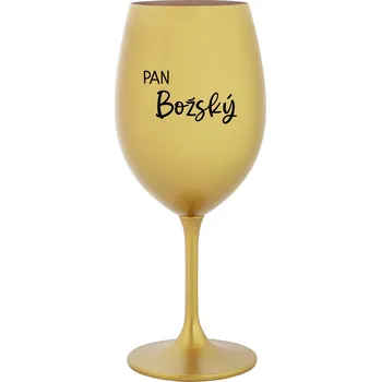 Sklenice PAN BOŽSKÝ - zlatá sklenice na víno 350 ml