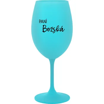 Sklenice PANÍ BOŽSKÁ - tyrkysová sklenice na víno 350 ml