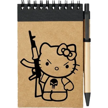 Sešit Poznámkový blok Hello Kitty Punisher Kalashnikov