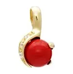 Přívěsek zlatý Kulička s korálem a zirkony