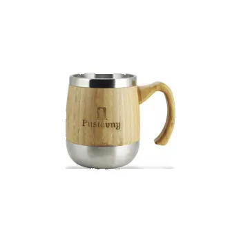 Razítko Nerezový půllitr s bambusovým dřevem Bolungarvík 400ml