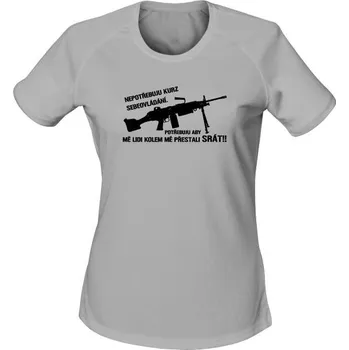 Dámské tričko Dámské funkční tričko KURZ SEBEOVLÁDÁNÍ M249 - světle šedá