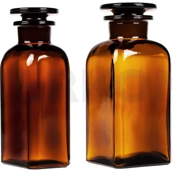 Láhev Láhev hranatá se zabroušenou zátkou, hnědá, Objem [ml]: 100