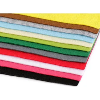 Jehla na filcování Látková dekorativní plsť / filc soft 30x30 cm MIX 12 kusů - mix