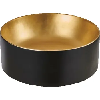 Umyvadlo INVENA - Umyvadlo na desku KOS TREND 42 cm, kruhové černá zlatá CE-38-017-C