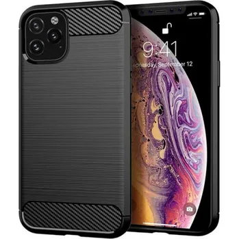 Pouzdro na mobilní telefon Ochranný silikonový obal karbon pro Apple iPhone 11 Pro - černý