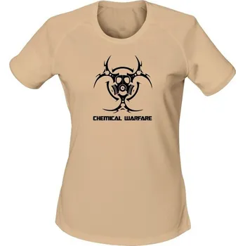 Dámské tričko Dámské funkční tričko Biohazard Chemical Warfare - písková