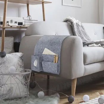 Úložný box Textilomanie Textilní organizér na pohovku Šířka: 24 cm Délka: 73,8 cm šedý