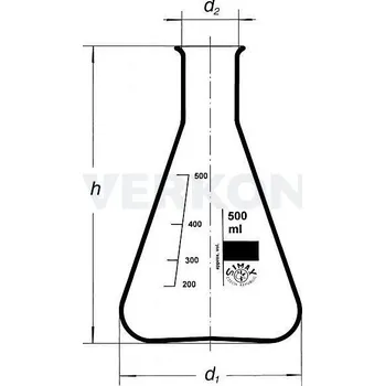 Baňka kuželová dle Erlenmeyera úzkohrdlá, SIMAX, Objem [ml]: 250