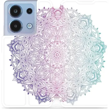 Pouzdro na mobilní telefon Flipové pouzdro Mobiwear - Xiaomi Redmi Note 13 4G - M008S Mandala (Knížkové flip pouzdro, obal, kryt na mobil Xiaomi Redmi Note 13 4G - M008S Mandala, materiál Umělá kůže + TPU - ochrana 360°, stojánek, silikonová vanička, magnetické zavírání)