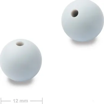 Dětské navlékací korálky Silikonové kulaté korálky 12 mm Cloud Grey