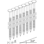 Hřebík páskovaný nerez A2 tvar D34, čočková hlava, 2,8/65mm, (1.250ks)