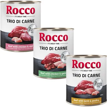 Krmivo pro psa 6800g Rocco míchané balení - Trio di Carne Mix