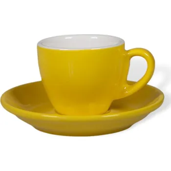 Biebri šálek s podšálkem, 65ml, žlutá